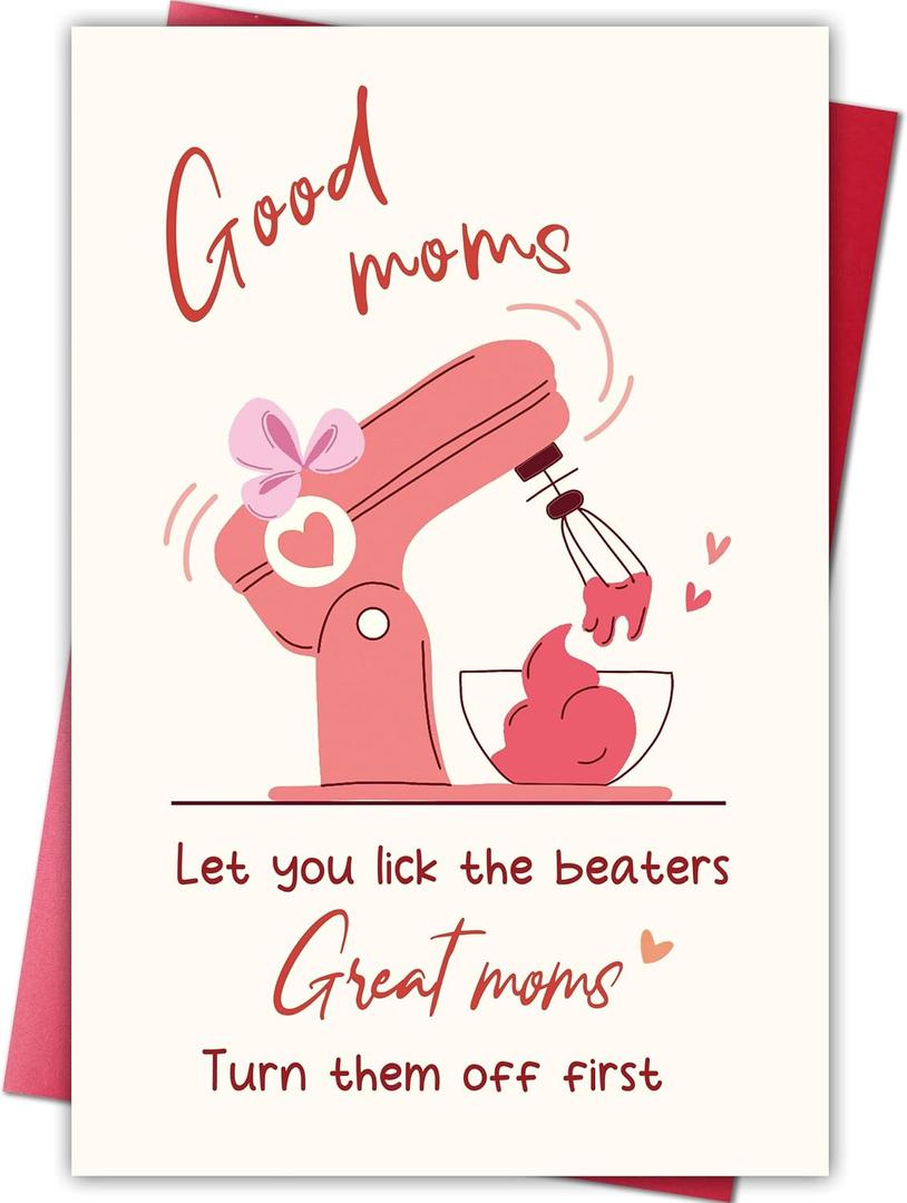 2 x Funny Mother’s Day Card for Wife, Humorous 1st First Mothers Day Card Gift for Mom, Unique Mothers Day Cards from Daughter Son
