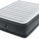 Intex Dura-Beam Deluxe Comfort-Plush Elevated: Fiber-Tech Queen Size Built-in Electric Pump 18in Bed Height 600lb Weight Capacity 18", Grey, Queen