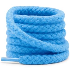 YJRVFINE Thick Round Rope Shoelaces: 51" Sky Blue Chunky Sneaker Shoe Laces