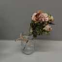 3 Pcs Mason Jar Centerpiece Table Decorations for Dining Table Decor Farmhouse Coffee Table Decor with Wood Tray and Led Light Table Centerpieces for Dining Room Kitchen Living Bathroom,Pink