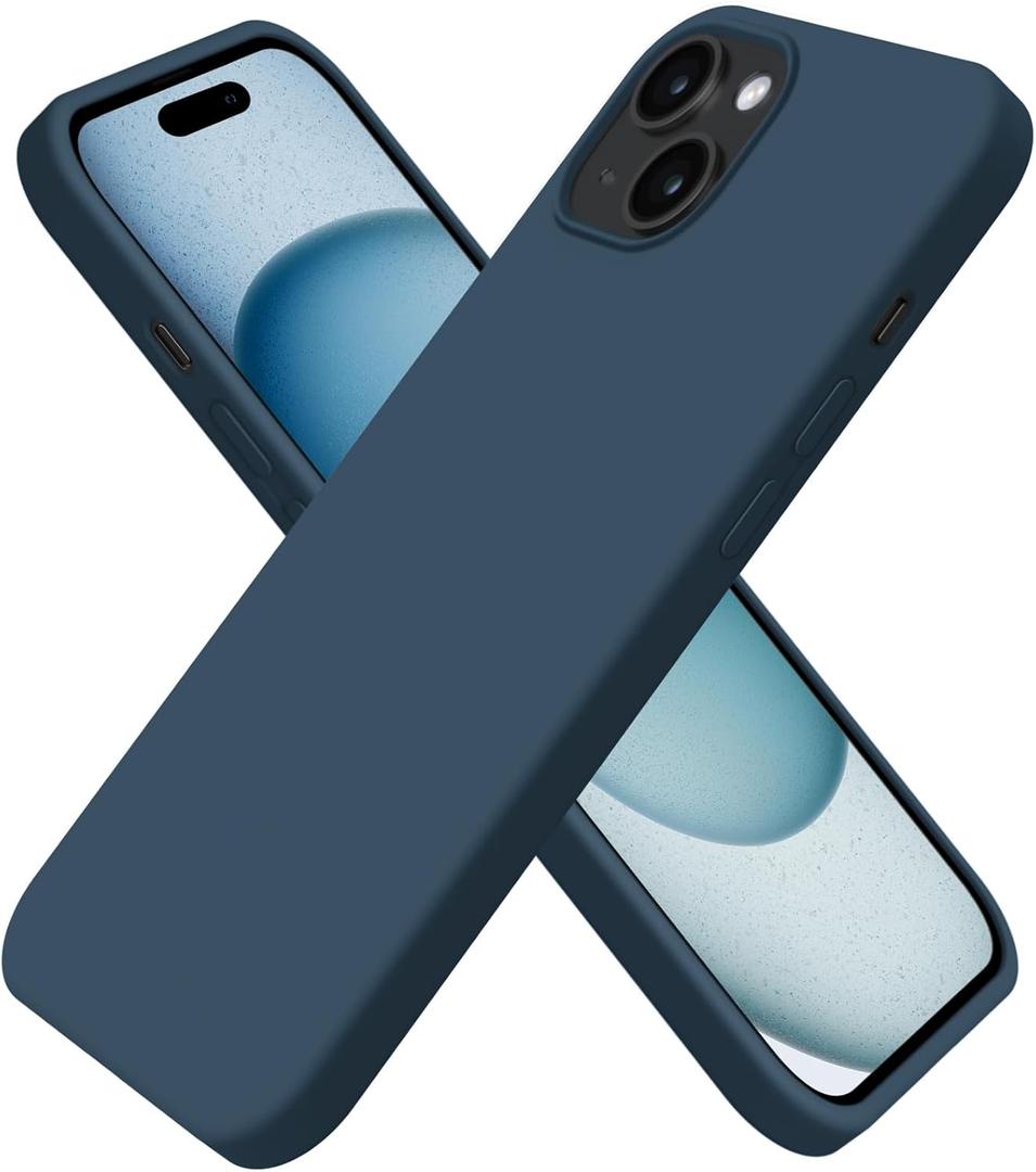 for iPhone 15 Case Liquid Silicone Slim Shockproof Protective Cover 6.1 Inch Anti-Scratch Drop Protection,Cobalt Blue
