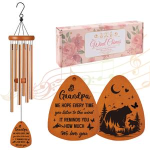 Grandpa Wind Chime for Outside: Grandpa Gifts, Metal Wind Chimes, Thoughtful Birthday Father's Day Christmas Thank You Gift for Grandfather, Home Garden Patio Yard Decor