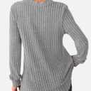 NORACORA V Neck Long Sleeve Shirts for Women Casual Fall Fashiion Tops Lightweight Tunic Sweaters Trendy 2025 (Gray, L)