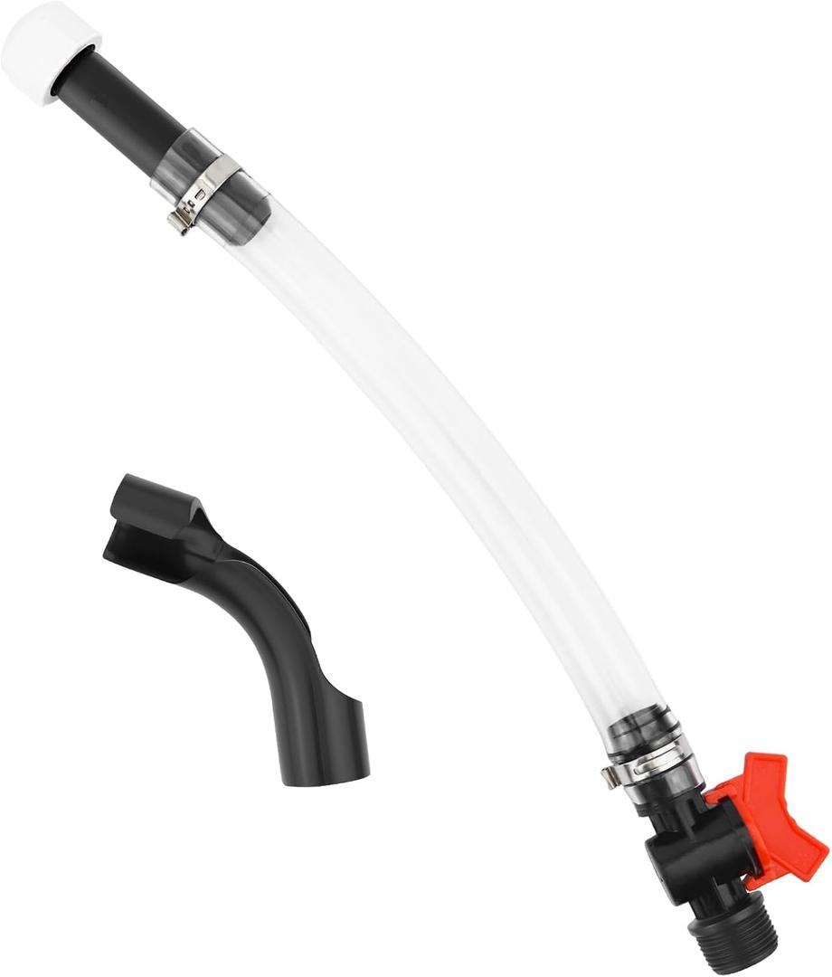 Racing Fuel Jug Hose with Ball Valve Shut off & Bender, 15 Inch Fuel Filler Hose Spout Replacement for 5/5.5 Gallon Vp, Lc2, Scribner, Jegs Gas Cans & Racing Fuel Jugs, Upgrade Racing Fuel Hose