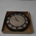 Presentime & Co 13" Farmhouse Series Wall Clock, Quartz Movement, Shiplap Style,Raised 3D Arabic Numeral, Oil Rubbed Bronze