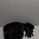 Chuarry 2 Pcs Women's Faux Fur Infinity Scarf and Winter Gloves Set Include Soft Hooded Scarf Touchscreen Fur Gloves (Black)