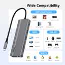 Acer 11 in 1 USB C HUB Multiport Adapter with 4K@60Hz HDMI, 2x10Gbps USB C, 2x5Gbps USB A, 100W PD Port, 1000Mbps Ethernet, 1080P VGA, SD/TF, Laptop Docking Station Dual Monitor for PC, Desktop