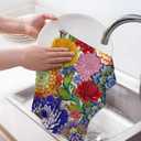 Boho Floral Kitchen Dish Towels Decorative Set of 4, Colorful Kitchen Stuff Hand & Tea Towels for Cleaning Drying, Baking Cooking Lover Gifts for Chef Cooks Women, Housewarming Gifts for Women