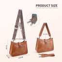 APHISON Crossbody Bags For Women Trendy, Vegan Leather Hobo Purse Shoulder Handbag Bucket Bag with 2 Strap