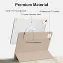 Case for iPad Air 13" M4/M3/M2 2026/2025/2024, iPad Pro 12.9" 6th/5th Gen. 2022/2021 with Pencil Holder, Vertical Stand, Detachable Magnetic Trifold Stand Case,Auto Wake/Sleep, Oat Coffee+White