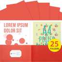 25pcs Red Folders with Two-Pockets Fit Letter Size Paper,Paper File Designed for Office,Home and Classroom Use