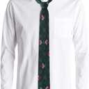 Hat Men 1989s Vacation movie Costume Accessory Tie Santa Hat Set for Holiday Party (Red)