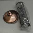 Kingsyard Mesh Tube Bird Feeders for Outdoors Hanging, All Metal, Wild Bird Feeder for Sunflower Seeds or Mealworm, Large Tray & Weatherproof Roof, 2.5 lbs Capacity (Antique Copper)