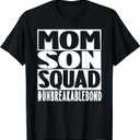 Mom Son Squad Unbreakable Bond Family T-Shirt (Black, XXL)