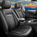 Car seat Covers Compatible with Toyota RAV4 2019-2024 2025 Hybrid XLE LE SE XLE Premium, Limited Automotive Cushion Protector Replacement, Waterproof Faux Leather(Full Set, Black)