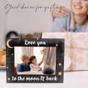 Photo Frame Suitable For 4 x 6 Photo - Picture Frame With A Support Behind - Vintage Love You To The Moon & Back Wooden Frame - Party Home Office Tabletop Shelf Display Decorations - A15