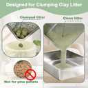 Stainless Steel Sifting Litter Box for Clumping Clay Litter,XXL-23.6''L x 15.7''W x 6''H,No Scooping Sifter Tray for Multi-Cat Homes,Durable&Odor-Free