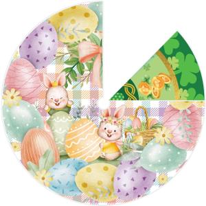 15 Inch Mini Easter Tree Skirt St. Patrick's Day Tree Skirt Green Clover Easter Eggs Bunny Double Sided Print Mat for Home Tabletop Christmas Tree Decoration