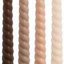 Viyffo Spiral Taper Candles 11 Inch  4 Pack Brown, Dripless, Unscented, Smokeless  9 Hour Burn  Tall Candlesticks for Wedding, Dinner, Holiday, Party, Home Decor