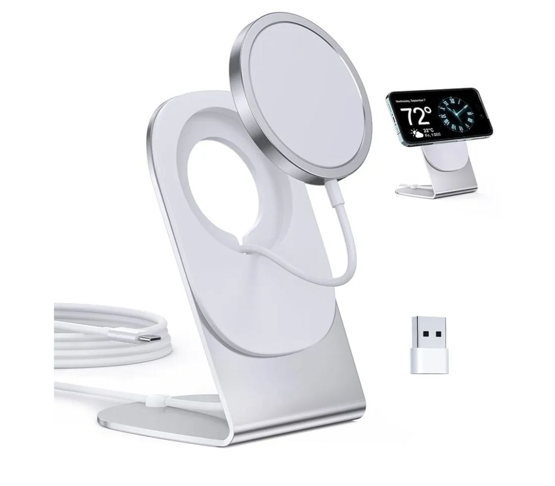 Magnetic Wireless Charger Mag-Safe Charger for iPhone 16/15/14/13/12 Series Convertible Magnet Wireless Charging Stand/Pad with 5ft Cable for iPhone and AirPods 2/3/Pro 2/Pro