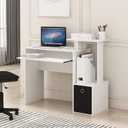 Furinno Econ Multipurpose Home Office Computer Writing Desk, White/Black