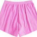 ZAFUL Women's Swim Shorts High Waisted Bow Gingham Floral Print Boyshorts Bathing Suit Swimsuit Bottoms Board Shorts (S)