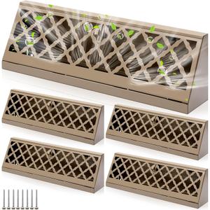 Blulu 4 Pcs 15 Inch Baseboard Register Duct Opening Size Modern Design Vent Covers for Home Floor Wall Baseboard Air Covers Supply Floor Diffuser Including Screws (Brown)