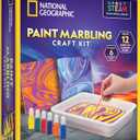 NATIONAL GEOGRAPHIC Marbling Paint Kit for Kids - Create 12 Sheets of Marble Art with Paints & Water, Painting Arts and Crafts Kit (Amazon Exclusive)