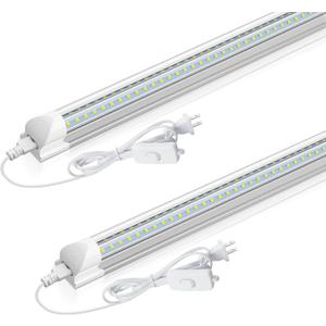 CNSUNWAY 2FT LED Shop Light, 20W 3000LM, 5000K Daylight T8 LED Light Fixture, V Shape, High Output, Linkable Shop Lights for Room, Garage, Workshop, Under Cabinet, ETL Listed (2 Pack)