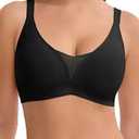 Luckfire V Neck Minimizer Bras for Women,Padded T-Shirt Bras Full Coverage,Seamless Comfortable No Underwire Everyday Wear