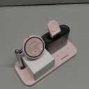 5 in 1 Wireless Charging Station,Alarm Clock with Night Light Magnetic Multiple Charger for iPhone 17/16/15/14/13/12 Pro Max,Apple Watch Series Air-Pods,Bedroom Charging Stand (Pink)
