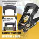 Ayaport Endless Ratchet Straps (No Hooks) 1" x 4' Heavy Duty Small Ratchet Tie Down Straps 1860lbs Break Strength Black Tie Downs for Cargo, Truck Bed, Motorcycle, 4Pcs