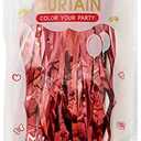 KUBSHYVC Foil Curtains Curtain for Birthday Wedding Party Bright Rain Curtain Party Decoration Rain Curtain Party Decorations for Girls 10th Birthday (Red, One Size) 3 Pack
