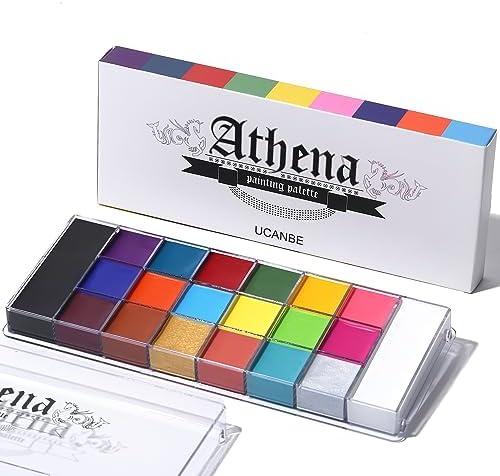 Amazon.com: UCANBE Athena Face Body Paint Oil Palette, Professional Flash Non Toxic Safe Tattoo Halloween FX Party Artist Fancy Makeup Painting Kit For Kids and Adult : Arts, Crafts & Sewing