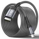 JSAUX USB C to HDMI Cable 4K@60Hz 6.6ft, USB 3.1 Type C to HDMI 2.0 Cord [Anti-Interference], Compatible with Thunderbolt 3/4/5, iPhone 15/16 Series, MacBook Pro/Air, Galaxy S8 to S24, iPad Pro, iMac