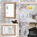 AAZZKANG Rustic Mirror for Wall with Rectangle Wood Framed Decorative Hanging Mirrorrs Large 20"x16"for Bedroom Bathroom Living Room Dressing Room