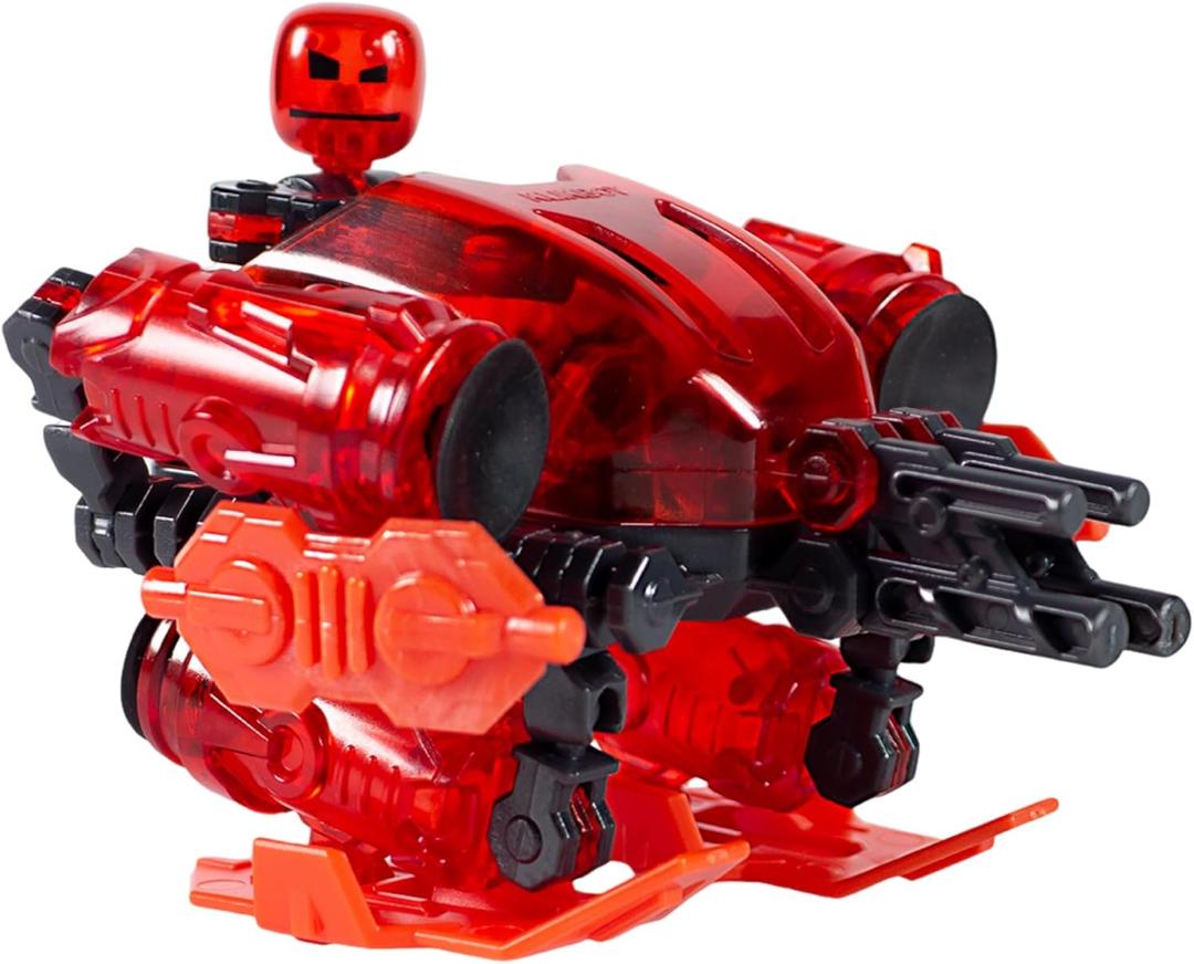 Zing Klikbot Megabot Stampede Red  Transformable Poseable Action Figure with Accessories, Stop Motion Animation Toy for Kids Ages 8+