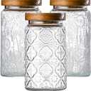 3-Pack 32oz Glass Jar With Airtight Lid,Kitchen Canisters For Countertop,Coffee Sugar Container Set,Pantry Glass Storage Containers For Flour,Candy,Loose Tea,Snack,Stash jar