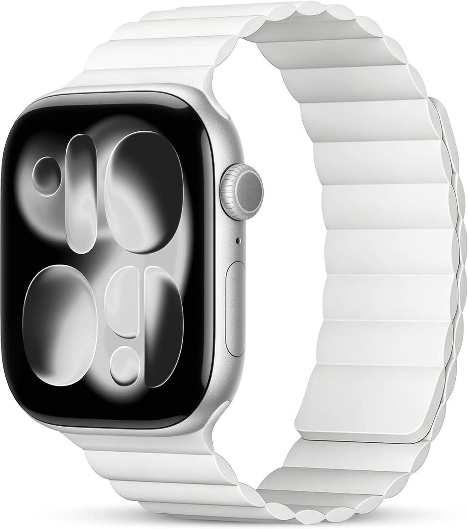 Magnetic Sport Bands for Apple Watch Band 40mm 38mm 41mm 42mm 44mm 45mm 46mm Women Men, Silicone Loop Strap Wristband for Apple Watch Ultra 3 2 1 Series 11 10 9 8 7 6 5 4 3 2 1 SE