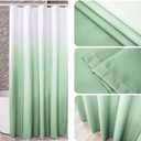 YI & ZE Green Ombre Shower Curtain Sets for Bathroom Accessories Fabric Polyester Waterproof Modern Shower Curtain Liner with 12 Hooks W72xL72