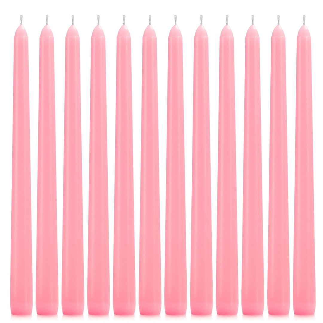 12 Pack Pink Taper Candles - Taper Candles 10 Inch Dripless, Smokeless & Unscented - 8 Hours Long Burning - Tall Candlesticks - Ideal for Weddings, Dinner Parties, Home Decor, Birthday Party