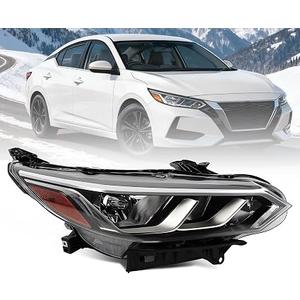 Jecoupoon Passenger Side Halogen Headlight Compatible with Sentra S/SV 2020-2022 Headlamp 260106LB0A (Right)