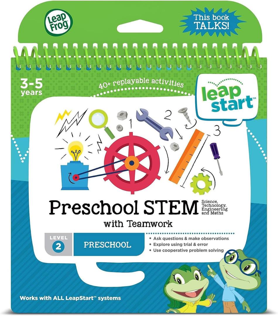 LeapFrog LeapStart Pre-Kindergarten Activity Book: Pre-K STEM (Science, Technology, Engineering, Math) and Teamwork (Requires LeapStart System)