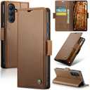 Wallet Case for Samsung Galaxy S26, PU Leather Magnetic Flip Case with RFID Blocking Card Holder Kickstand for Women Men, Shockproof Durable Protective Phone Cover for Galaxy S26 (Brown)