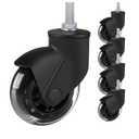 Toplimit 3" Office Chair Wheels Replacement with Threaded Stem 3/ 8"-16x1 Heavy Duty Set of 5, Screw in Rubber Caster Wheels, Desk Chair Casters, Safe for Wood Floor, Tile and Carpets