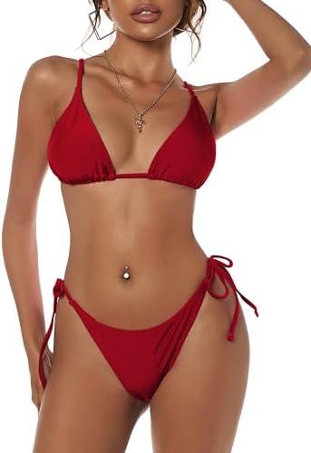 ZAFUL Women's Triangle Bikini Floral String Bikini Set Two Piece Swimsuit Bathing Suits Size L