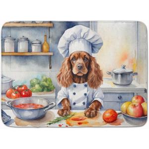 Caroline's Treasures Cocker Spaniel The Chef Memory Foam Kitchen Mat Machine Washable Anti-Fatigue Mat Cushion Comfort Bath Mat or Kitchen Rug