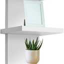 5 Tier White Wall Shelf Unit Narrow Smooth Laminate Finish Vertical Column Wall Decor Mount Floating Storage Home Decor Organizer