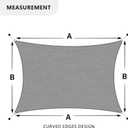 Heavy Duty 18' x 20' Rectangular Gray Sun Shade Sail 260 GSM Commercial Grade, UPF50+ UV Protection, Strong, Stylish, Built to Last