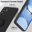 Compatible for Oukitel C1/ C1 PRO Phone Case with Screen Protector, 360 Rotatable Ring Holder Kickstand/Stand Silicone TPU Shockproof Protective Cover Case for Oukitel C1 C1 PRO 2025 - Black
